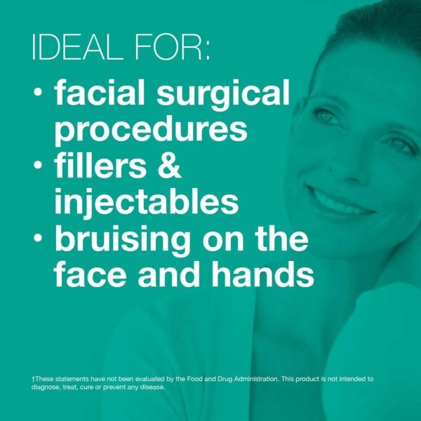 Ideal for: facial surgical procedures; fillers & injectables; bruising on the face and hands