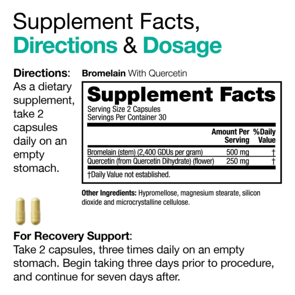 VitaMedica Bromelain With Quercetin Supplement Facts