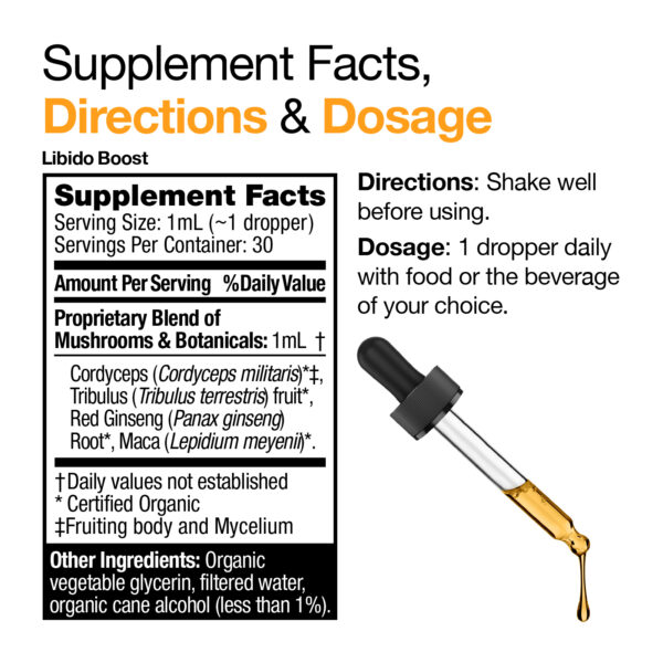 VitaMedica Libido Boost Mushroom Extract Supplement Facts
