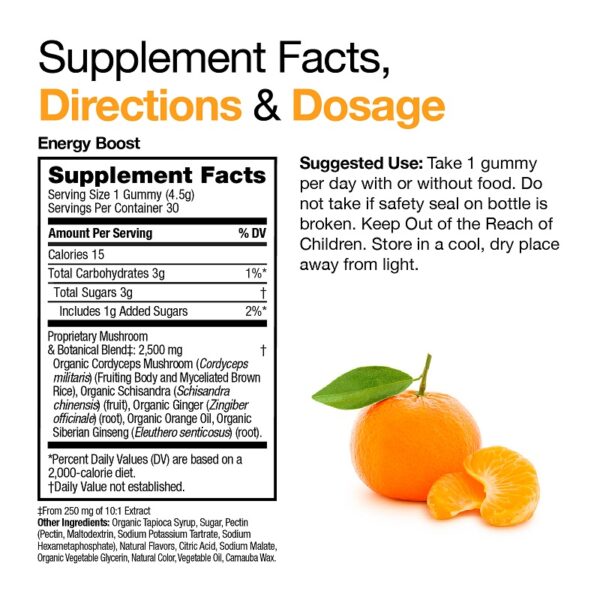 VitaMedica Energy Boost Gummies Supplement Facts