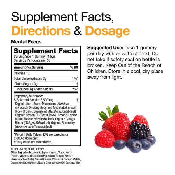 VitaMedica Mental Focus Mushroom Gummies